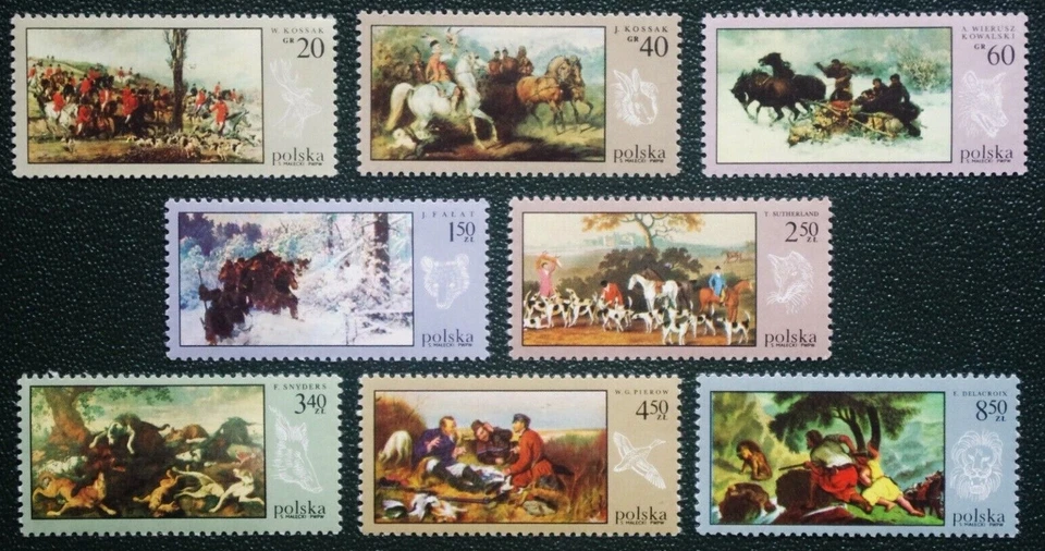 Poland 1968 ☀ Dogs Horses / Hunting in Art ☀ MNH** - Image 1 of 1