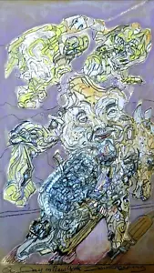 Pastel surrealistic impressionistic pastel drawing - A Day In New York - Picture 1 of 1