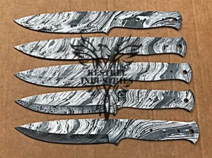 Menge 5 Damaststahl leere Klinge Messer für Messerherstellung Zubehör (SU-107) - Bild 1 von 7