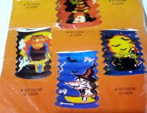 Halloween 12 Lanterne Di Carta Da Appendere Cm 16 Decorazioni Assortite Nuove - Foto 1 di 5