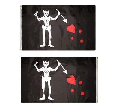 Pin ojales bandera nailon 210D 2 capas doble cara pirata barbanegra 3'x5' Foto 1 de 4