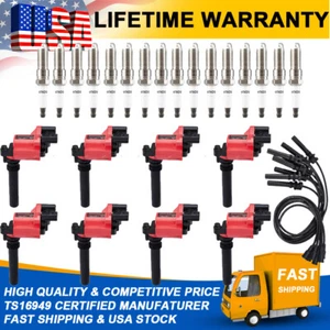 Bobina de encendido UF378 + bujía + juego de cables para Dodge Ram 1500 2500 3500 5,7 L V8 T7 - Imagen 1 de 24
