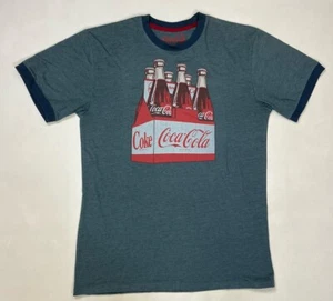 Coca Cola Graphic T-shirt Men Medium Blue Short Sleeve - Picture 1 of 7