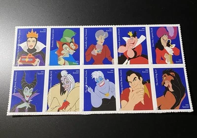 U.S. Scott #5213-5222 (5222a) Disney Villains 2017 49¢/4ever S/A Block of 10 MNH - Image 1 of 2