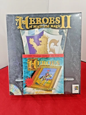 NEW & Sealed Heroes of Might and Magic 2 & 1 Game for PC Windows 95 DOS Boxed - Image 1 of 4