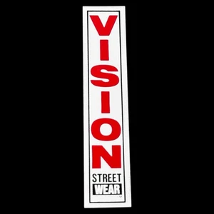 Vintage 1980’s Vision Street Wear Skateboard Sticker Red, White & Black Vertical - Picture 1 of 5