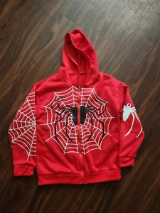 NEW Spider Themed Zipper Sweatshirt Unisex Size Medium - Picture 1 of 2