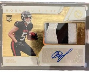 DRAKE LONDON 2022 GOLD STANDARD RPA ROOKIE PATCH "K E" NOUVEAU RICHE AUTO /79 - Picture 1 of 4