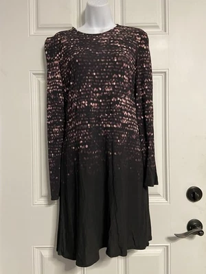 Vestido midi de malha TORY BURCH preto-roxo bolinhas CITY LIGHTS - Imagem 1 de 4