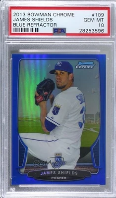 Bowman 2013 cromo refractor azul/250 James Shields #109 PSA 10 GEM MT Foto 1 de 2