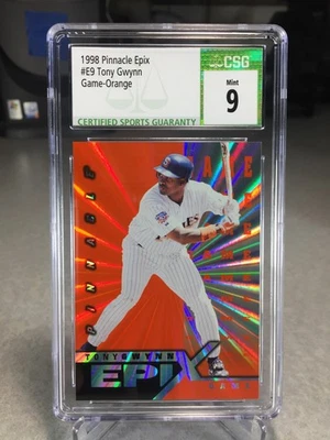 1998 Pinnacle Epix Game Orange Tony Gwynn #E9 - CSG 9 - San Diego Padres - Image 1 of 2