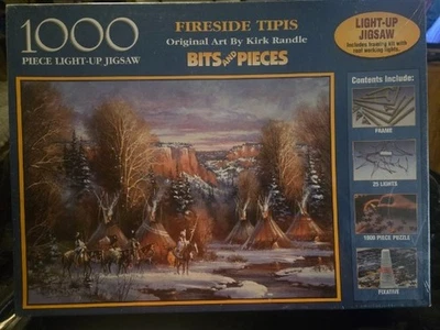 1000 Piezas Rompecabezas Iluminado Fireside Tipis [Tipi} Indios - Escena Nativa Americana Foto 1 de 4