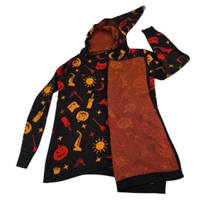 Disney Her Universe Hocus Pocus Dani Sweater Womens Small Hooded Cardigan Black - Picture 1 of 14