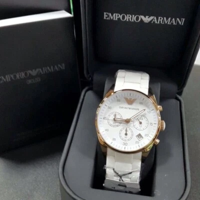 Emporio Armani AR5920 Sportivo White Silicone Band Fashion Casual Women Watch - Image 1 of 4