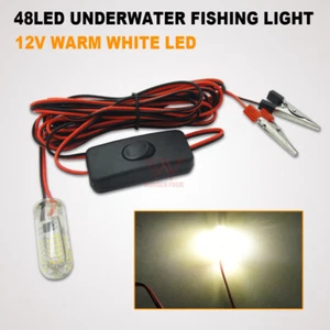 48 LED SUBMERSIBLE BAIT FISHING LIGHT CAMPING LURE UNDERWATER LAMP 4 MTERS 12V - Picture 1 of 5