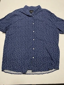 Rails Carson Button Down Short Sleeve Blue Geometric Size 2XL/XXL Linen Blend - Picture 1 of 9