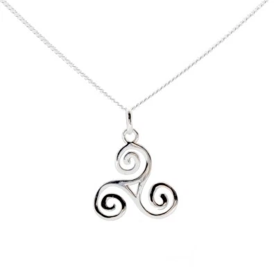 ASCALIDO Pendentif triskel breton celte en argent massif 925 chaine homme femme et boite