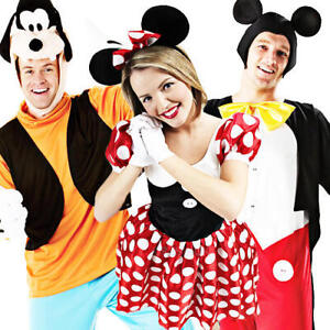 Disney Mickey Mouse Adults Fancy Dress Animal Characters Mens Ladies Costumes