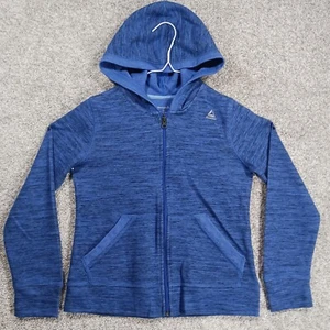 Reebok Jacket Girls Youth L 12-14 Blue Full Zip Active Full Zip Hoodie Sweater - Picture 1 of 11