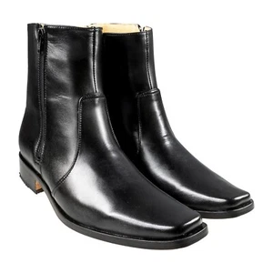 El Besserro Men's Dress Ankle Boots Genuine Leather Color Black Botin de Vestir - Picture 1 of 7