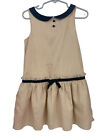 Janie And Jack Girl Dress Size 4 Years 4T Hello Houndstooth Lined Drop Waist Tan