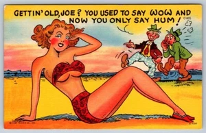 Diventare vecchio Joe? Cartolina Risque Pinup Bikini Ragazza, 1952 Fumetto Lino Curt Stagno - Foto 1 di 2