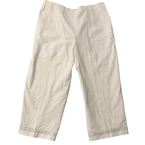 Alfred Dunner Capri Pants 18 White Embroidered Legs Elastic Pull On Granny NWT - Picture 1 of 18