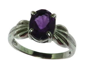 Amethyst Genuine Gemstone set in sterling silver Lady,s Ring RSS,346 - Picture 1 of 4