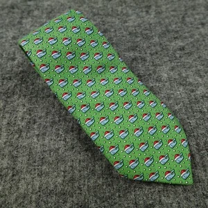 Vineyard Vines Tie Boys 48'' Green Classic Santa Whale Christmas 100% Silk Kids - Picture 1 of 7