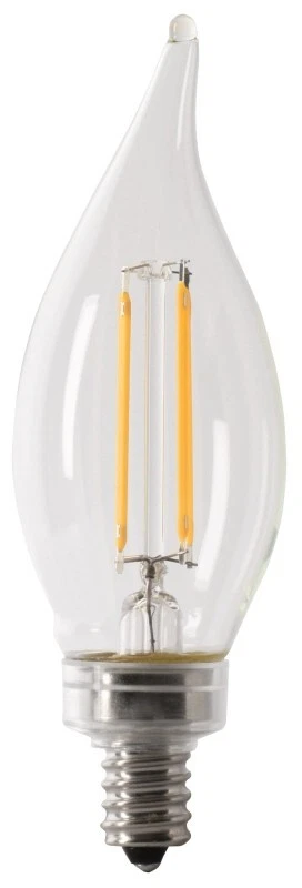 Feit BPCFC60/950CA/FIL PACK (2) LED Bulbs Decorative, Flame Tip Lamp, 60 W Equiv - Image 1 of 1