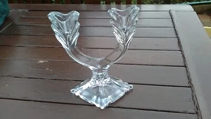 Candelabra Crystal Glass Double Branch - Picture 1 of 5