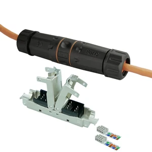 Outdoor CAT6A Netzwerkmodul IP68 wasserdichter LAN Ethernet Kabel Verbinder LSA - Bild 1 von 9