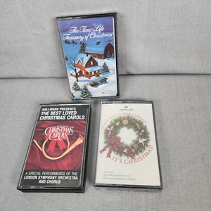 3 Christmas Cassettes HALLMARK It's Christmas+ BEST LOVED + TimeLife TREASURY - Picture 1 of 9
