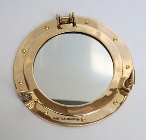 Espejo de pared de barco marítimo náutico ojo de buey de latón macizo de 12" decoración del hogar - Imagen 1 de 5