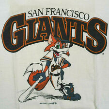 T-shirt MLB VINTAGE San Francisco Giants années 80 dessin animé baseball renard chemise XS/S c.1988