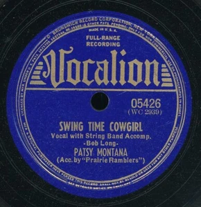 78tk - Hillbilly - Vocalion 05426 - Patsy Montana - (Swing Time Cowgirl / Leanin' on the) - Bild 1 von 2
