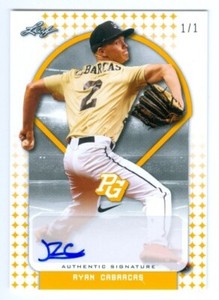 RYAN CABARCAS "NATIONAL SHOWCASE BLANK BACK AUTOGRAPH /1" LEAF PERFECT GAME 18
