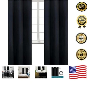 Set of 2 Blackout Curtains - Thermal Insulated Room Darkening Panels, 42x84 Inch - Picture 1 of 10
