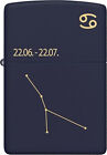 Zippo Navy Blue Matte Laser Engr. Cancer 60006935  Zodiac