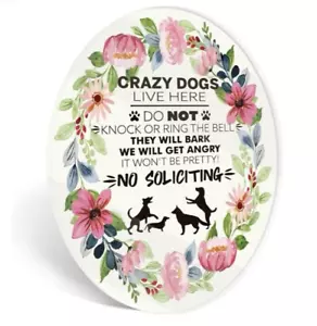 Dog Lives Here Sign No Soliciting for Home Do Not Ring Doorbell Bark Warning - Picture 1 of 5