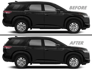 Chrome Delete Blackout Vinyl Overlay for 2022+ Nissan Pathfinder Window Trim - Picture 1 of 5