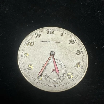 VINTAGE TAVANNES WATCH CO POCKET WATCH MOVEMENT NOT RUNNING PARTS OR REPAIR ONLY - Image 1 of 4