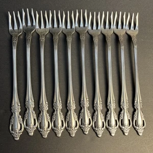 Oneida Forchette Cocktail Sottaceto Raffaello Distinzione Deluxe Inox HH Lotto di 10 - Foto 1 di 6