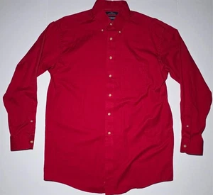 RoundTree & Yorke Herren rotes Langarmhemd mit Knopfleiste Größe 15 1/2 - 35 - Bild 1 von 10