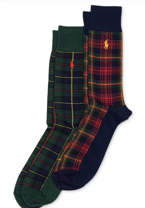 Polo Ralph Lauren 2 pares de calcetines escoceses tartán para hombre’s Foto 1 de 1