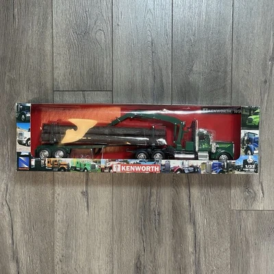 NewRay Kenworth Crane Logging Trailer Long Hauler 1:32 Die-Cast Semi Model NIB - Image 1 of 4