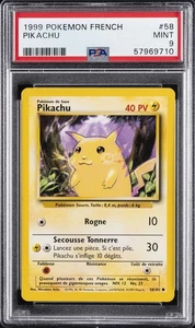 1999 POKEMON BASE SET UNLIMITED FRENCH #58 PIKACHU PSA 9 - Picture 1 of 2