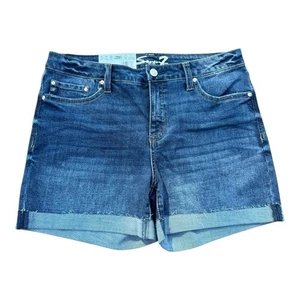 Seven7 Weekend Jeansshorts mit Bündchen Damengröße 10 – dunkle Waschung neu mit Etikett - Bild 1 von 9