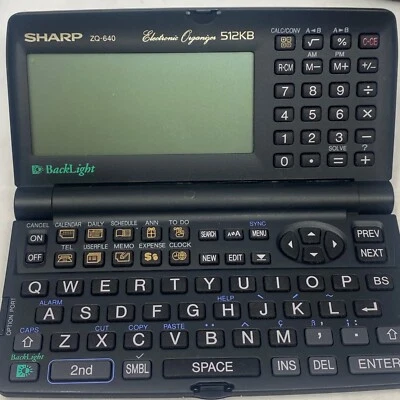 Vtg Sharp ZQ-640 Electronic Organizer 512kb With Backlight - Image 1 of 4