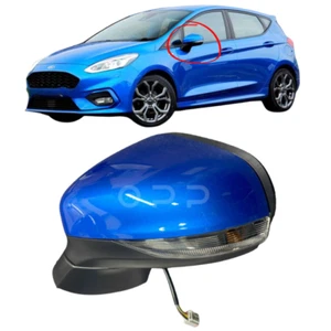 Wing Door Mirror Powerfolding For Ford Fiesta MK8 2017- Left Desert Island Blue - Picture 1 of 6